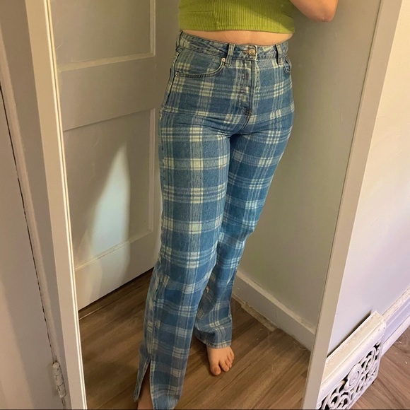 HM Divided plaid size 4 jeans - Picture 2 of 6